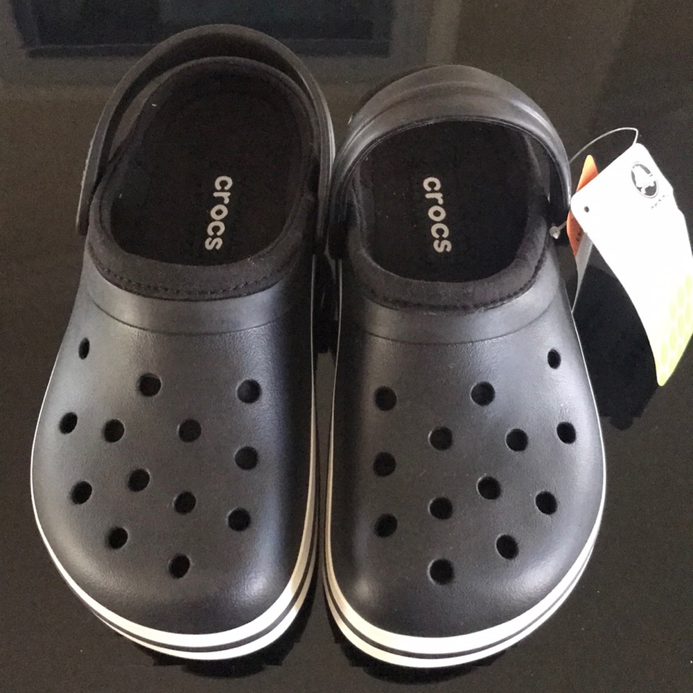 Crocs crocband clog lined unisex black, M5/W7, new